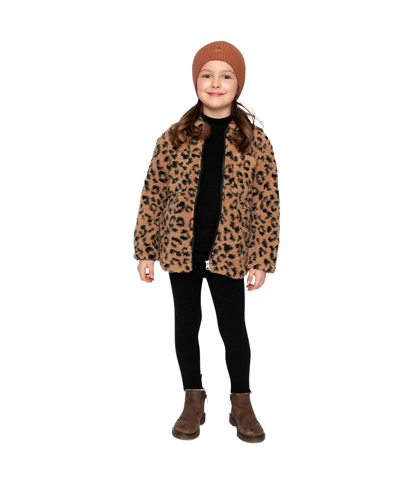 Рубашка Deux par Deux Zipped Sherpa Overshirt with Chest Pockets Leopard Fur для девочек-малышей, цвет: Леопардовый — фото 6