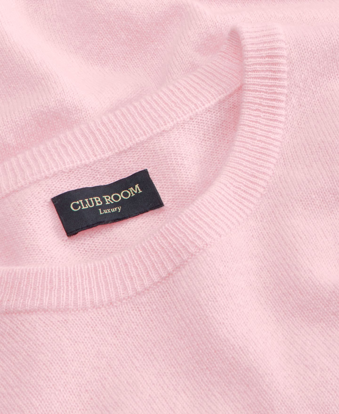 Мужской свитер Club Room Crewneck 100% Cashmere, цвет: Пепельный розовый — фото 2