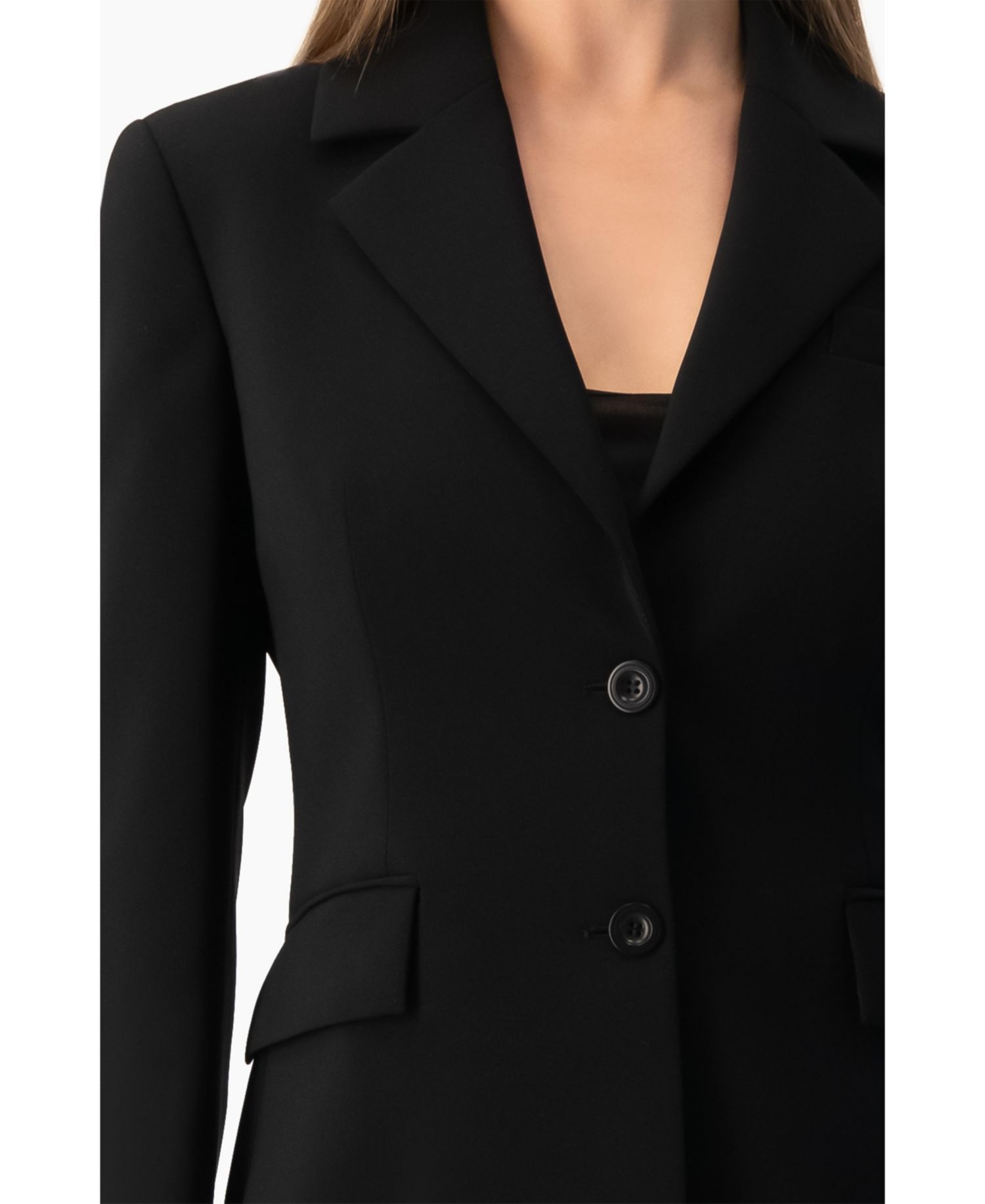 Women's Tailored Two-Button Black Power Blazer