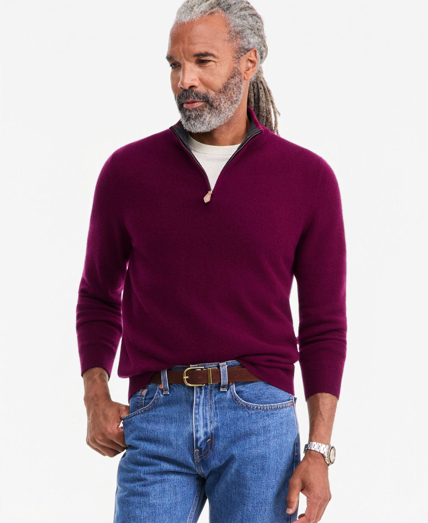 Men's Cashmere Quarter-Zip Sweater