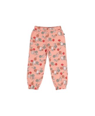 Baby Girls French Terry Sweatpants Pink Cat Print