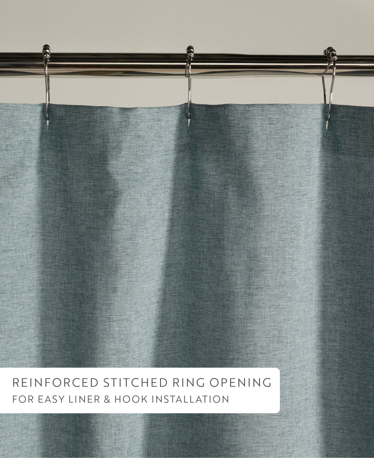 ienjoy Home Linen-Look Shower Curtains, 72" x