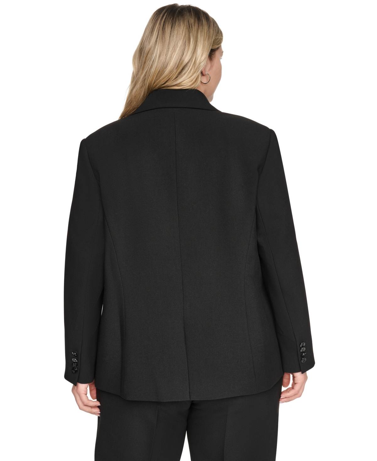 Karl Lagerfeld Paris Plus One-Button Notch Lapel Blazer