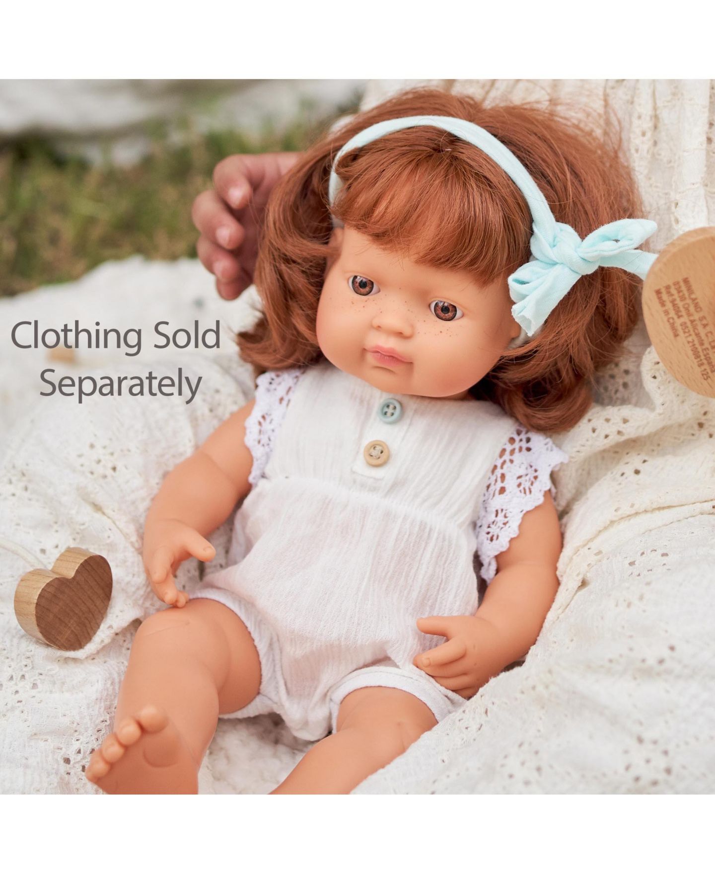 Детская кукла MINILAND Baby Girl Doll with Red Hair 15", цвет: Light Skin — фото 3