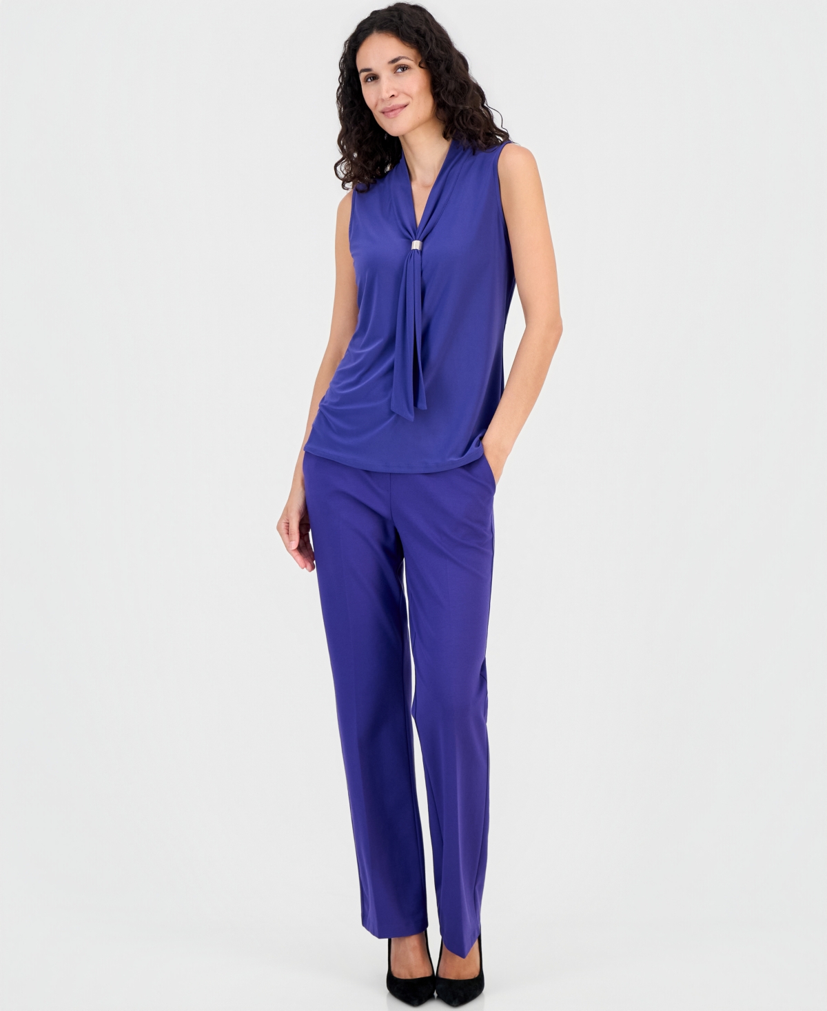 Kasper Women's Audrey Pull-On Compression Straight-Leg Pants