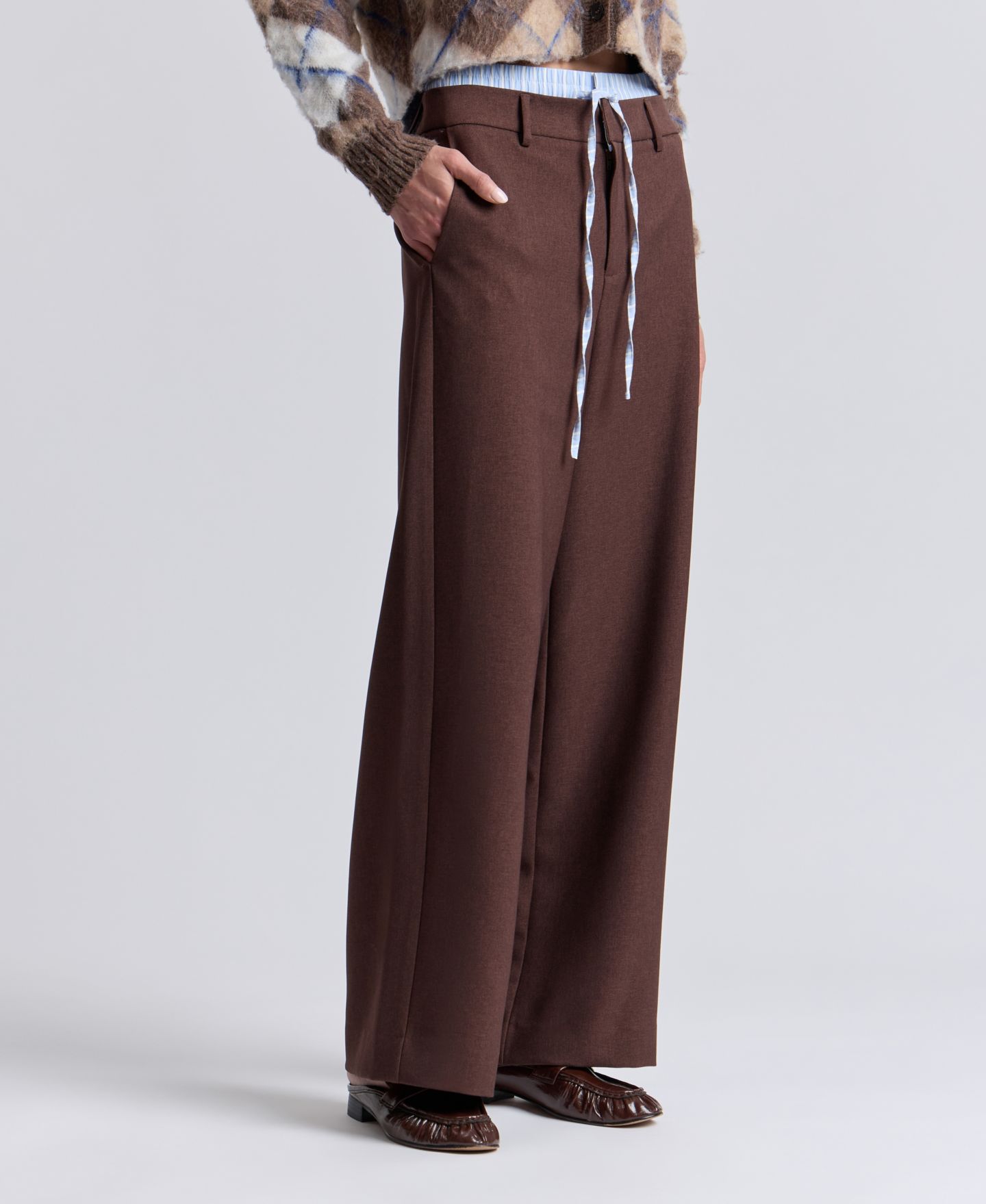 Женские брюки Avec Les Filles Double-Waistband Wide-Leg, цвет: Кирпичный — фото 3