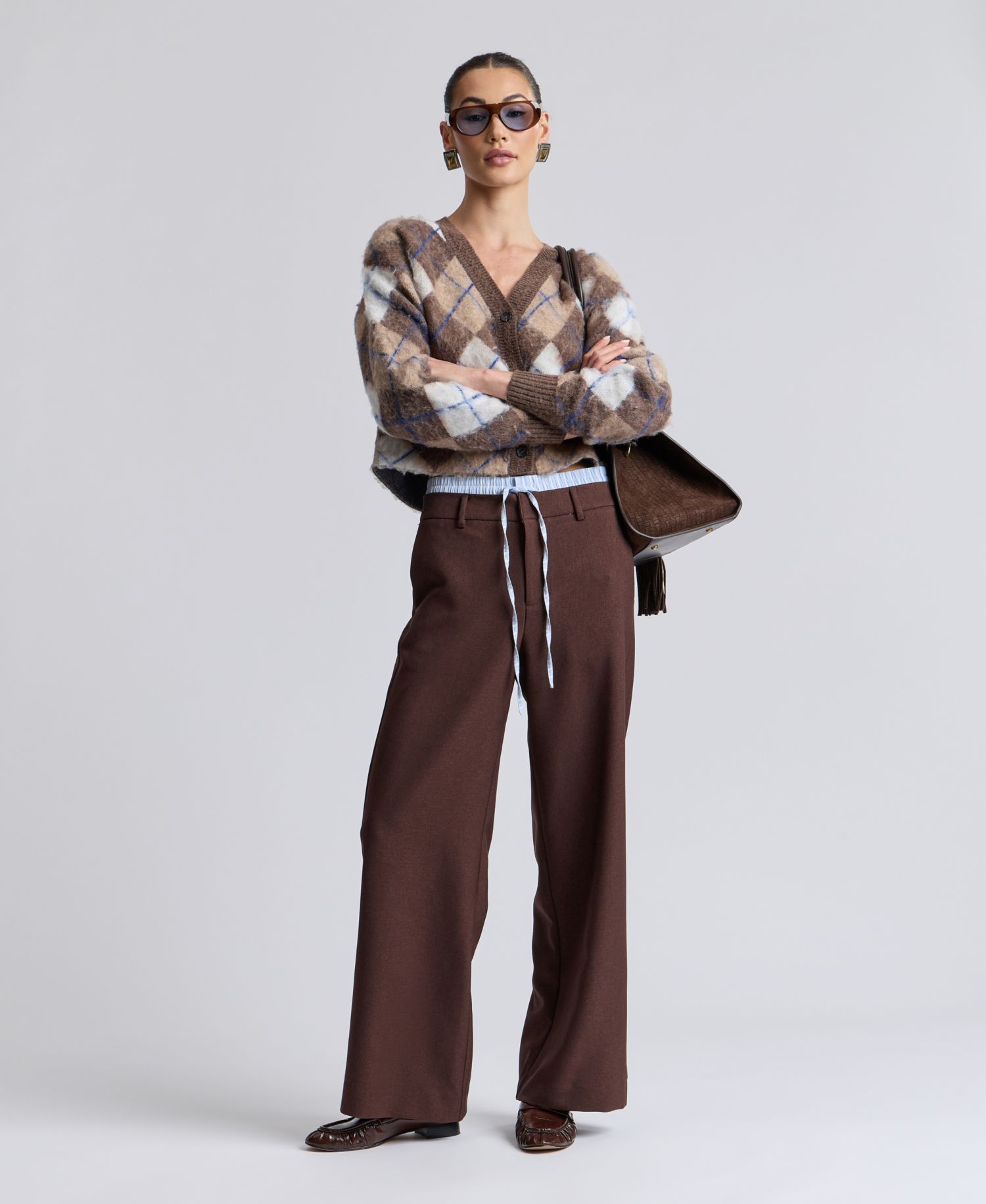 Women's Argyle Jacquard Cardigan