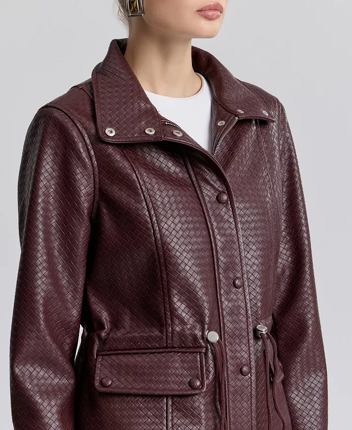Women's Textured Mock-Neck Jacket - thumbnail 4