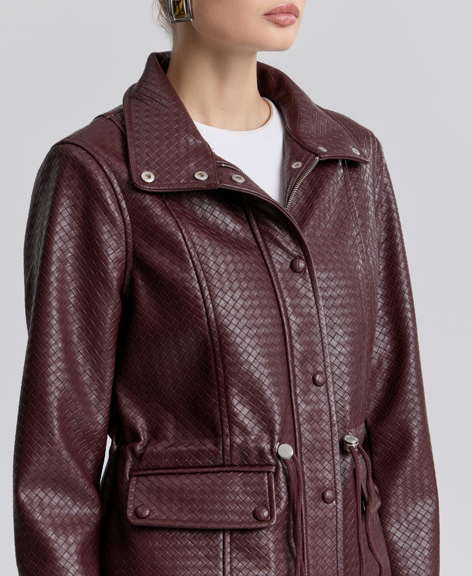 Women's Textured Mock-Neck Jacket