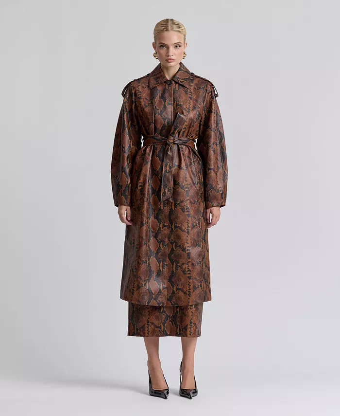 Women's Button-Front Spread Collar Maxi Coat - thumbnail 2