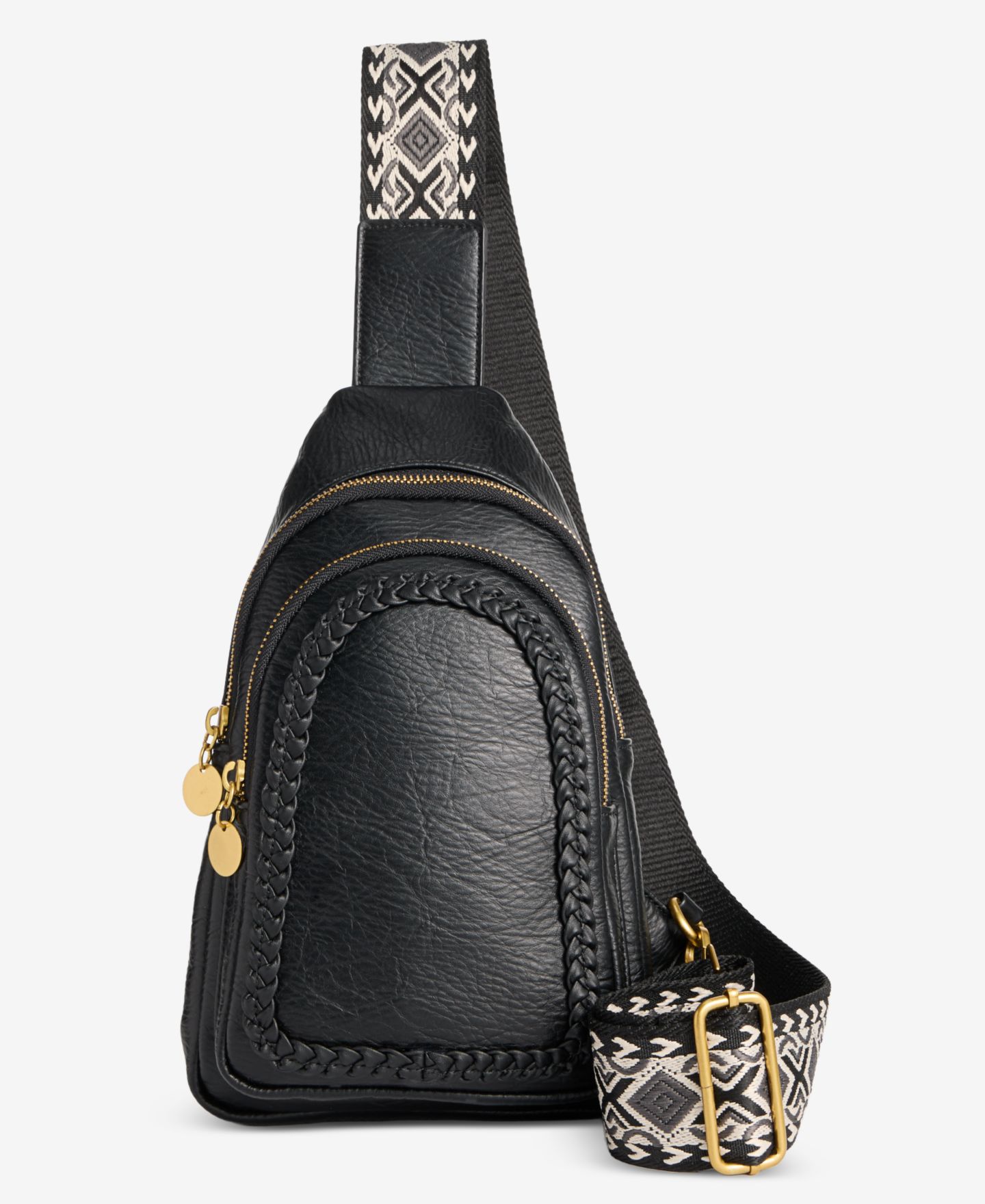 Женская сумка Style & Co Braided-Edge Sling, цвет: Чёрный — фото 1