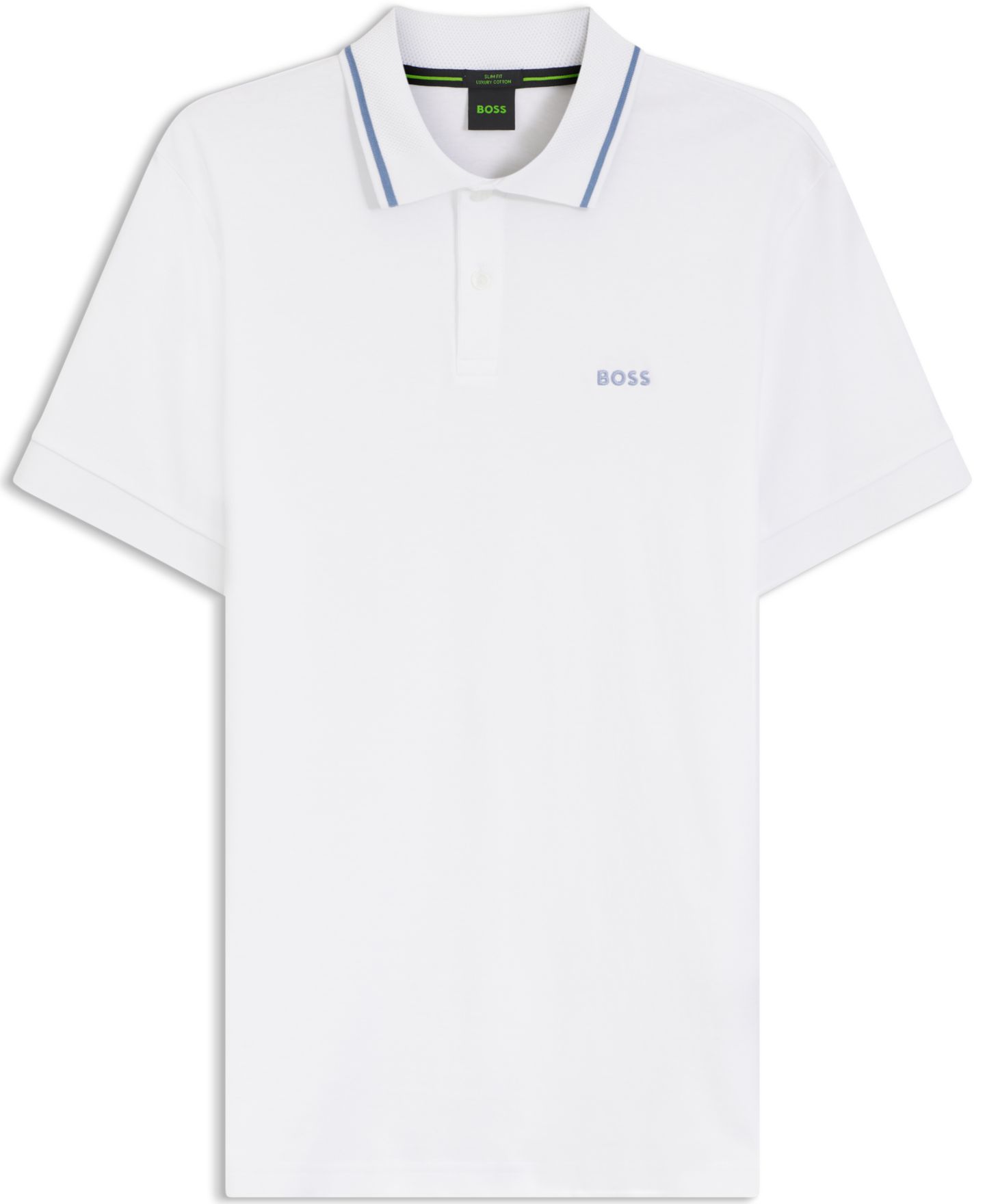 Мужское поло Hugo Boss Interlock Cotton Paddy Slim-Fit Polo Shirt, цвет: Белый — фото 3