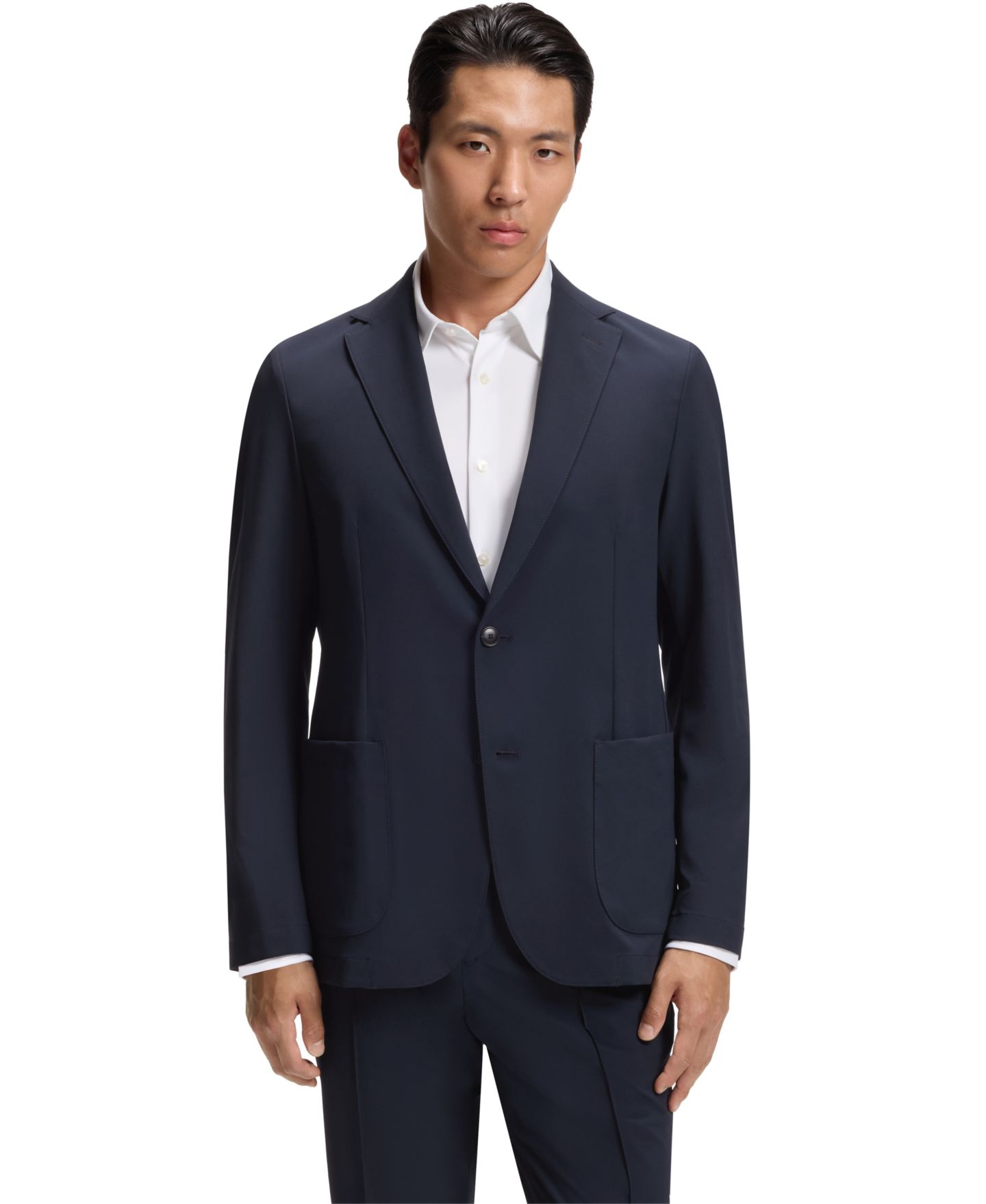 Мужской пиджак Hugo Boss BOSS by Performance Stretch Fabric Slim-Fit Blazer, цвет: Тёмный синий — фото 1
