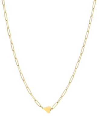 Tarnish Resistant Gold Sideways Heart Paperclip Chain Necklace