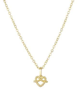 Gold Pretzel Heart Necklace