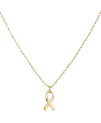 Gold Hope Ribbon Survivor Necklace