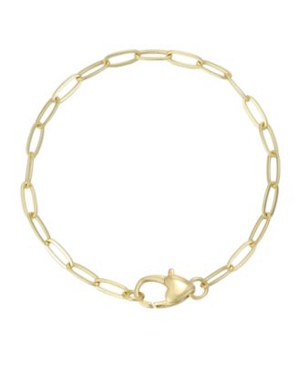 Gold Heart Lock Paperclip Chain Bracelet