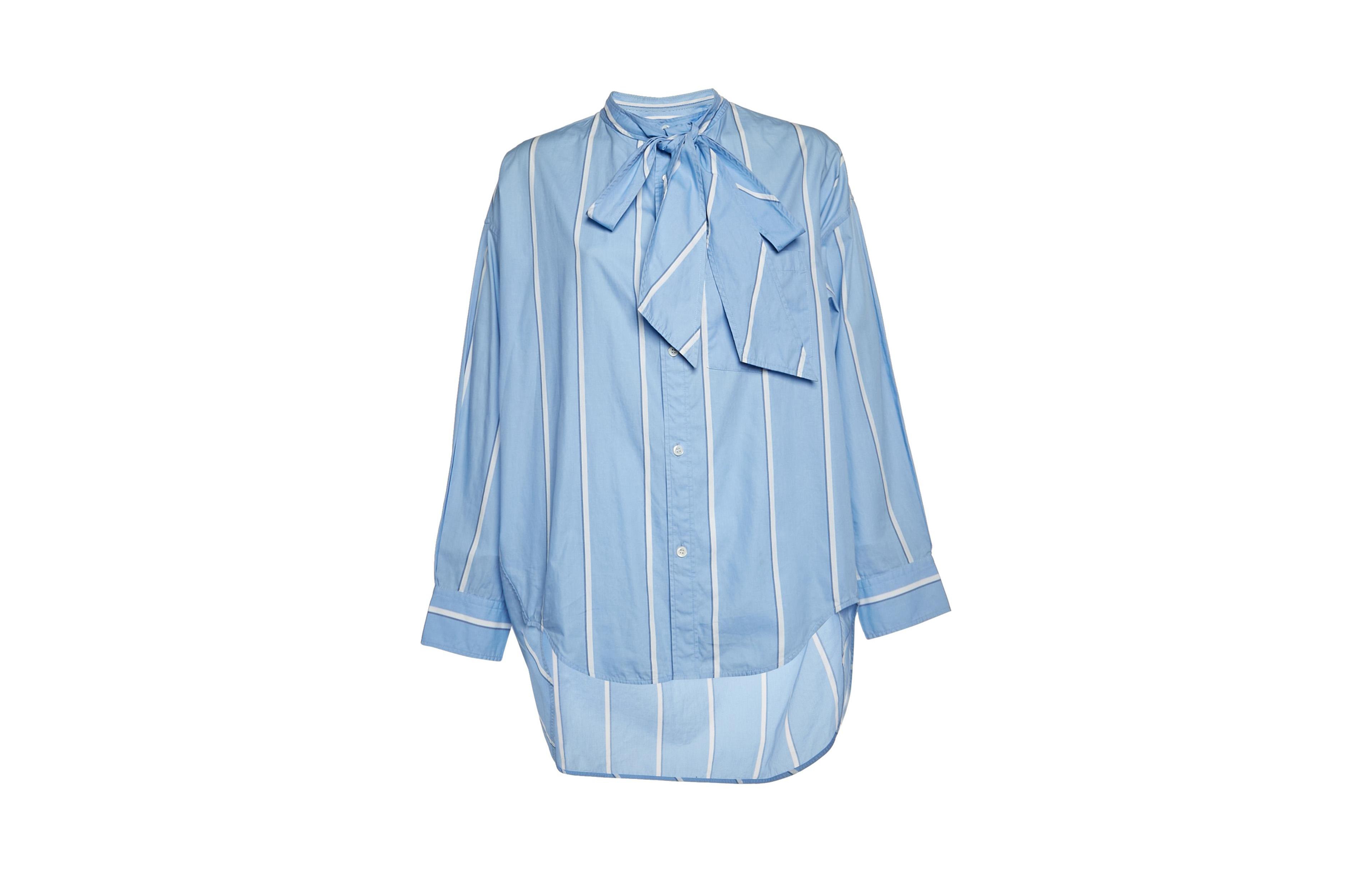 Pre-Owned Balenciaga Women's Striped Cotton Oversized Shirt