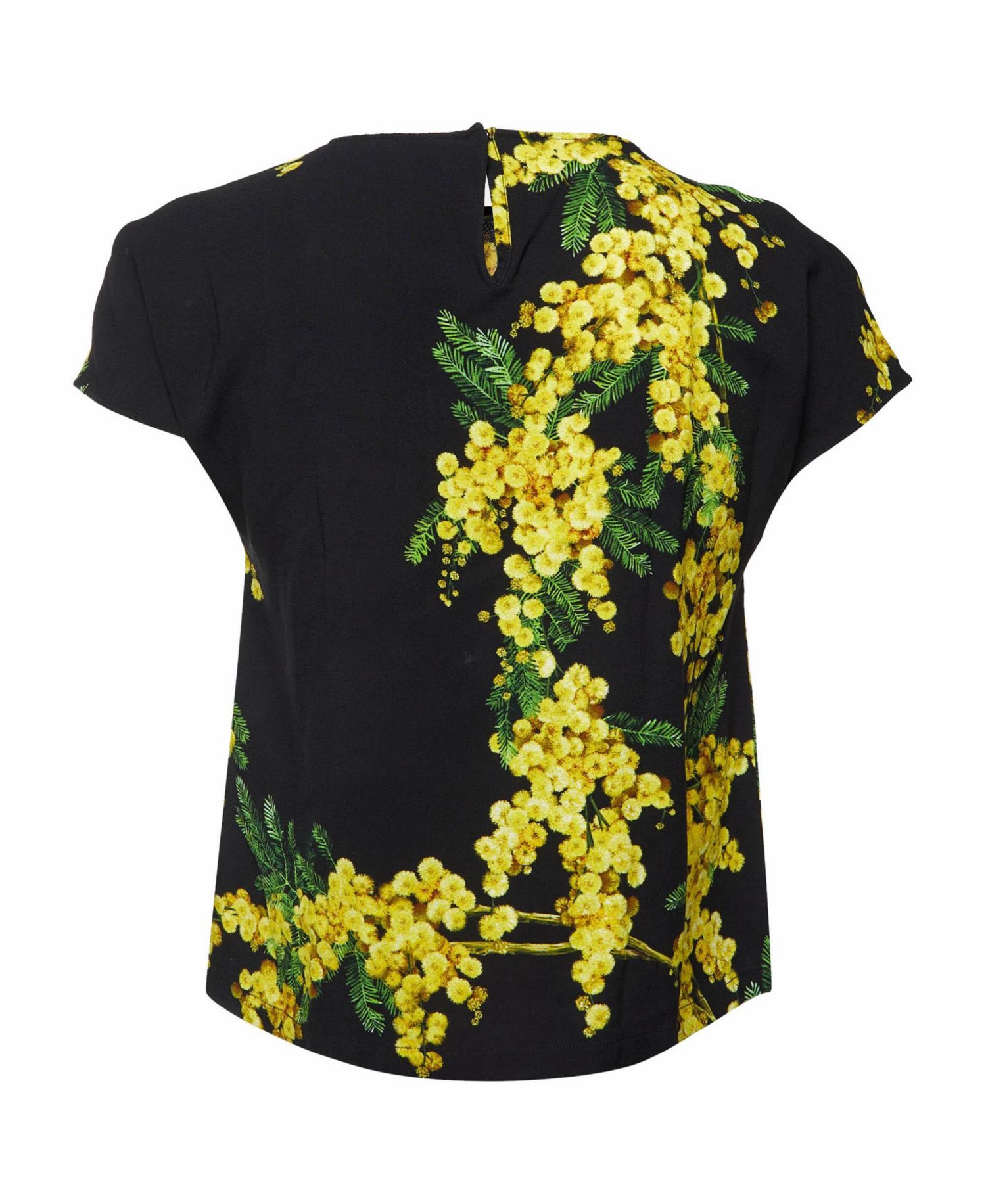 Women's Pre-Owned Dolce and Gabbana Acacia Print Stretch Crepe Top