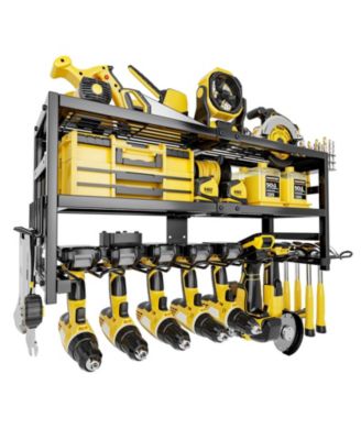 Power Tool Organizer Wall Mount 3 Layer 9 Drill Holder Garage Workshop