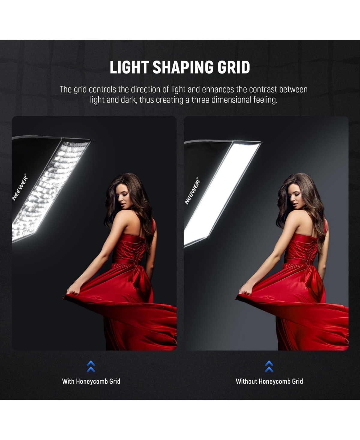 Neewer NS93P Softbox with 24" for Aputure 120d Godox SL60w Q4 AS600B CB300B Q300