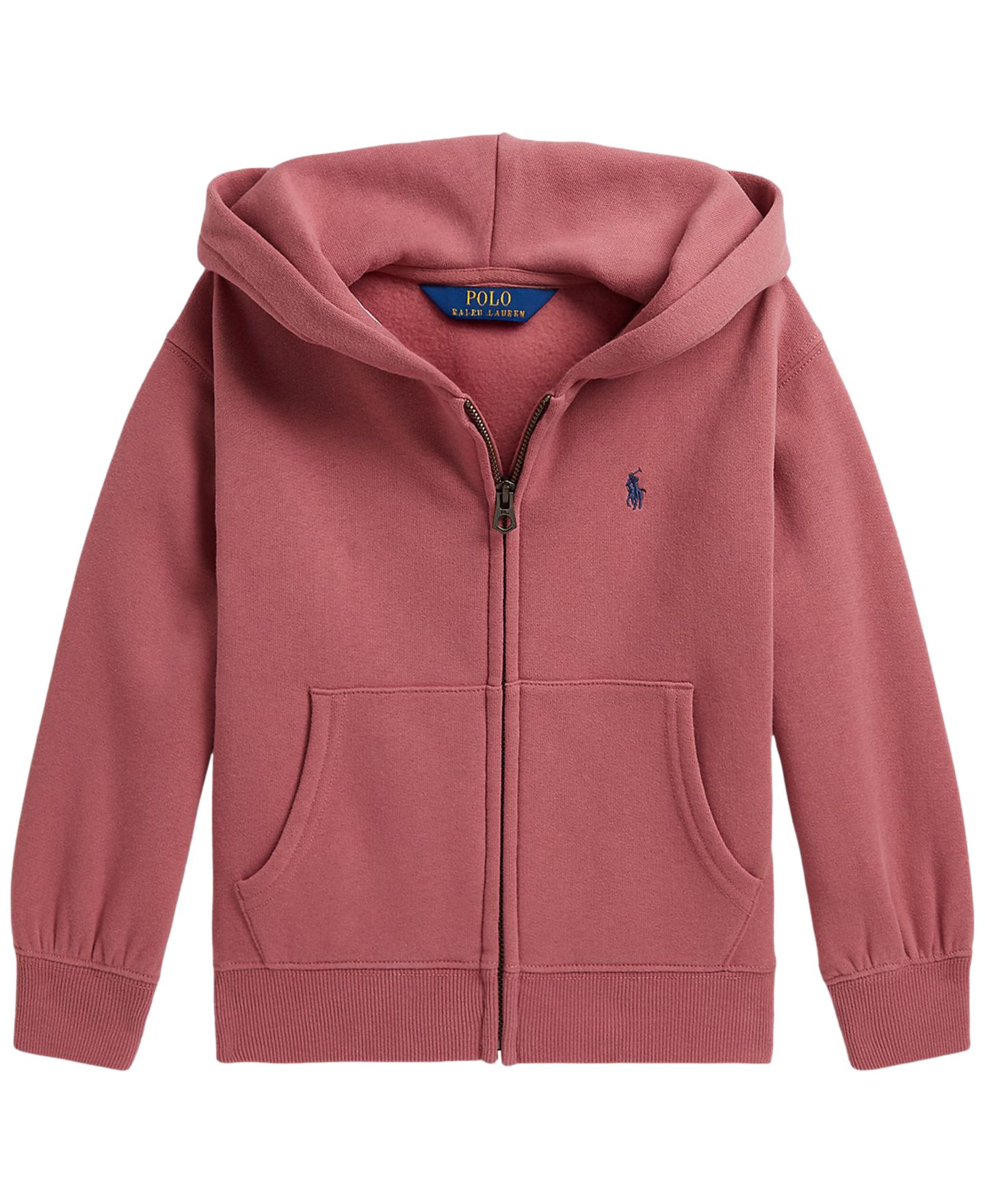 Худи Polo Ralph Lauren Long-Sleeve Full-Zip для девочек, цвет: Холщовый розовый — фото 4