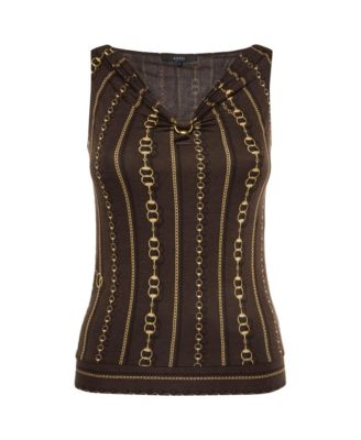 Women's Chain-Link Print Jersey Sleeveless Top
