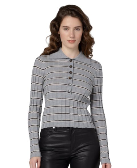 Женский топ Blank NYC Striped Second Date Knit Polo