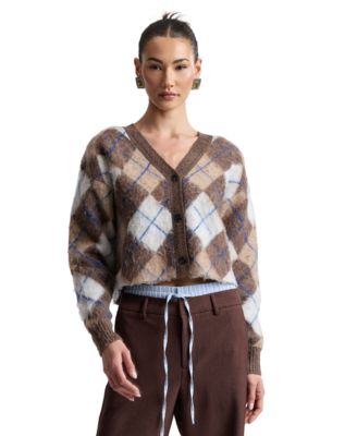 Women's Argyle Jacquard Cardigan