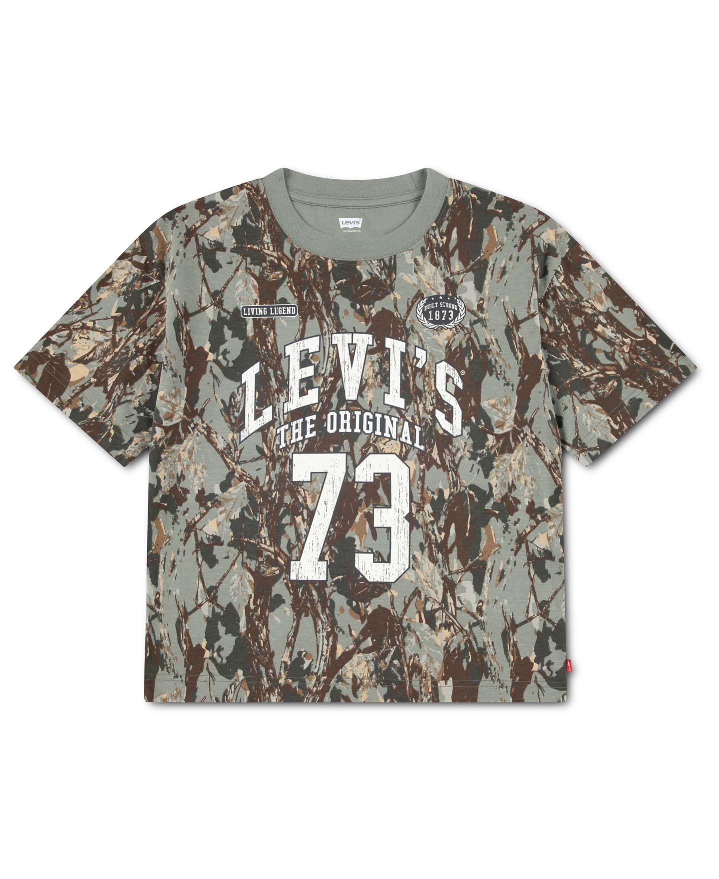 Футболка Levi's Tree Camo Short-Sleeve T-Shirt для мальчиков, цвет: Морской — фото 1