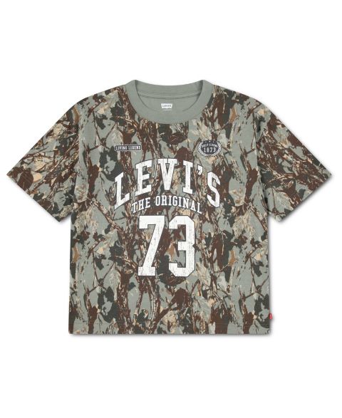 Футболка Levi's Tree Camo Short-Sleeve T-Shirt для мальчиков, цвет: Морской