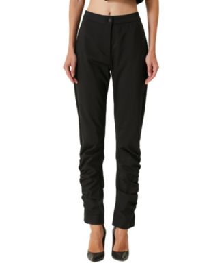 Women's Stretch Virgin Wool-Blend Draped Pants