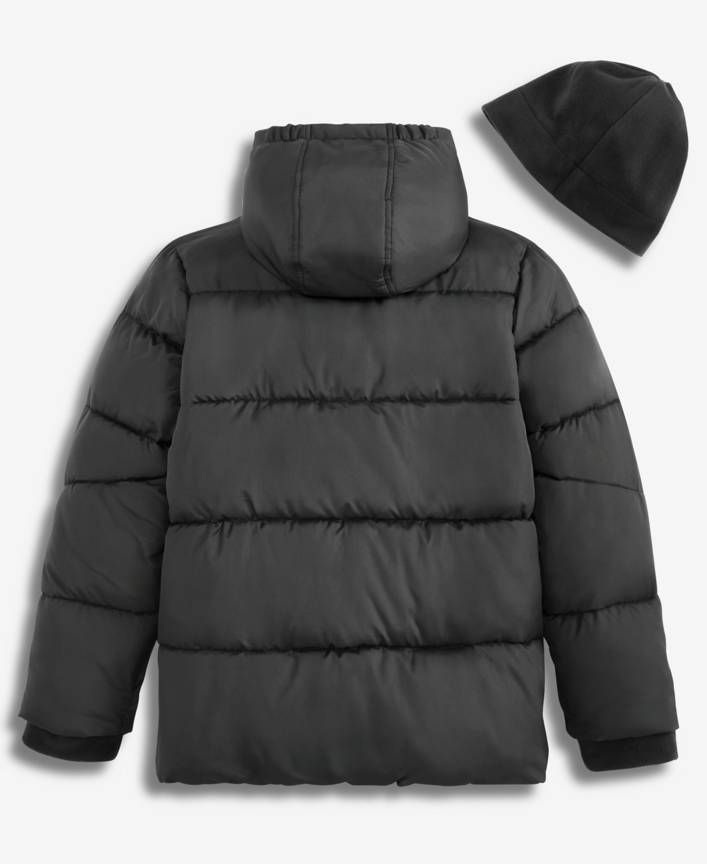 Куртка S Rothschild & CO Solid Quilted Puffer Hooded Coat and Hat (while supplies last) для мальчиков, цвет: Чёрный — фото 2