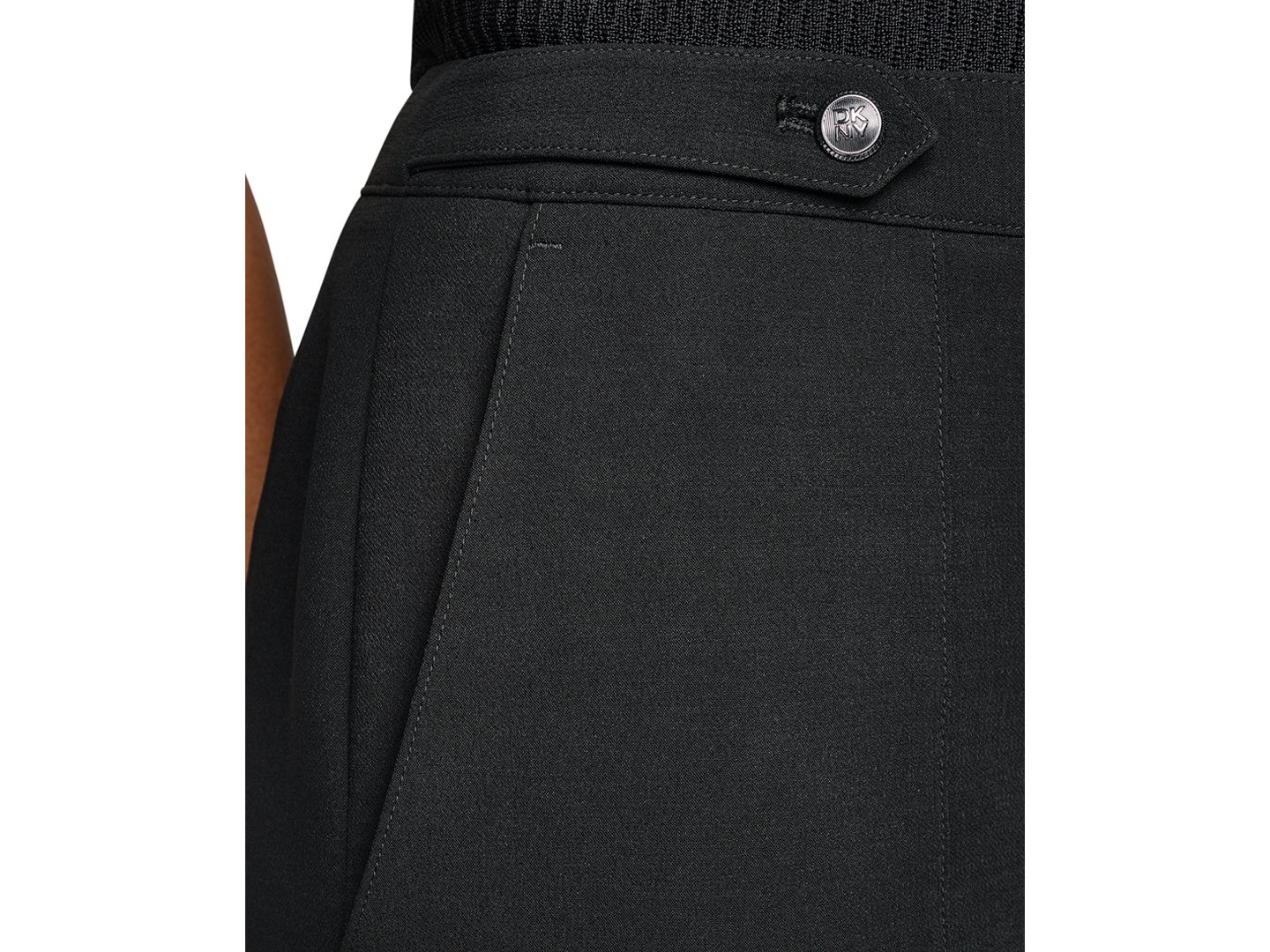 Женские брюки DKNY High-Rise Wide-Leg Textured Crepe, цвет: Чёрный — фото 6