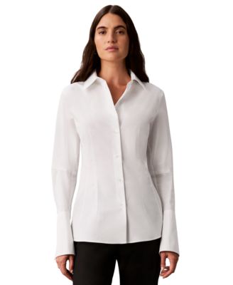 Women's Collared Neck Long-Sleeve Shirt