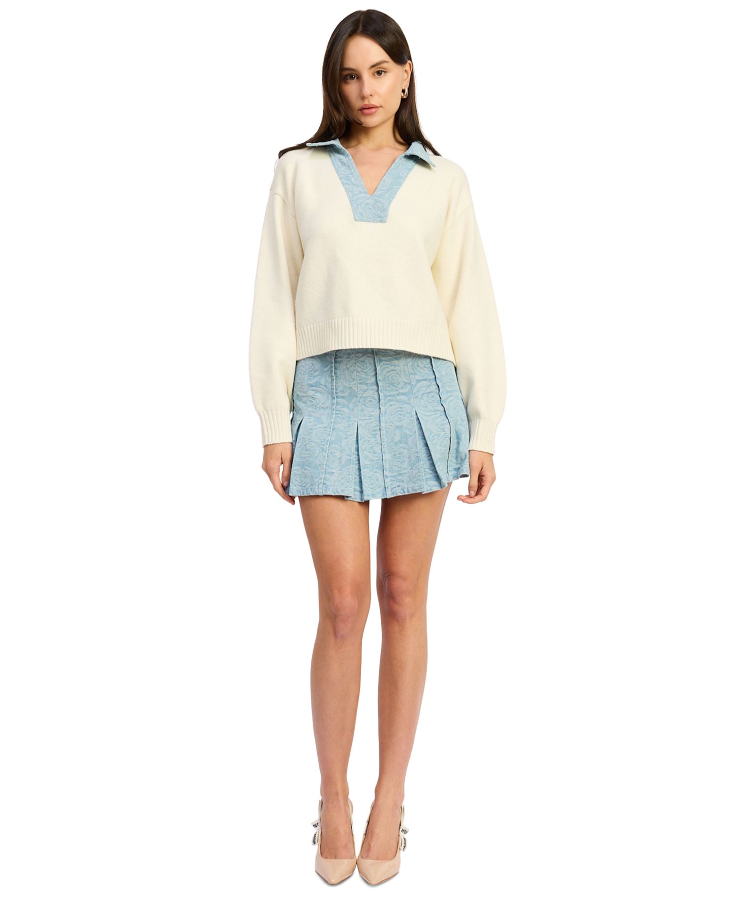 Women's Dominique Embroidered Denim Mini Skirt