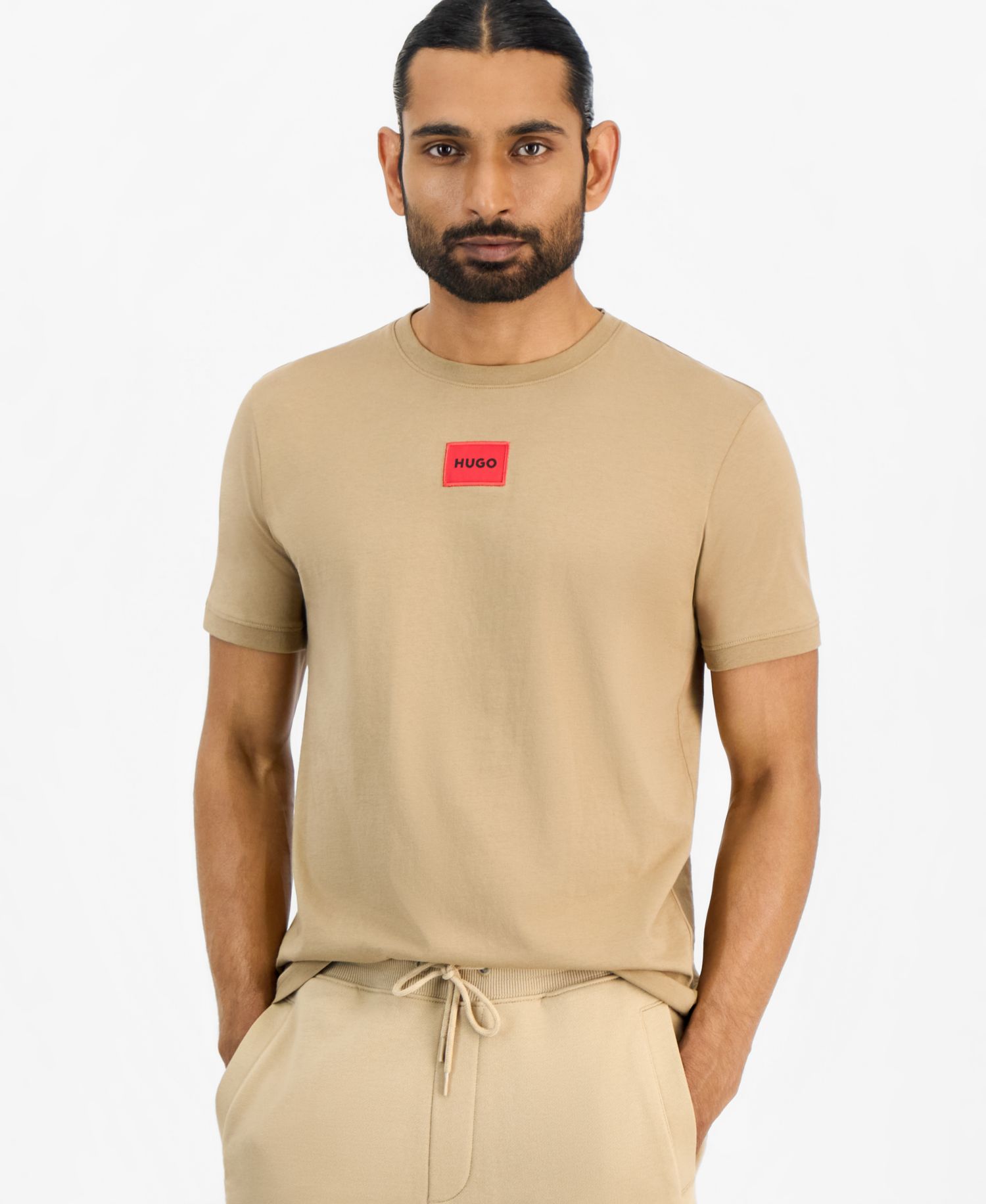 HUGO by Men's Diragolino Ribbed Crewneck T-Shirt