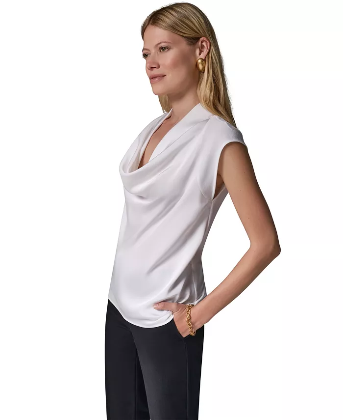 Women's Cowl-Neck Cap-Sleeve Top - thumbnail 3