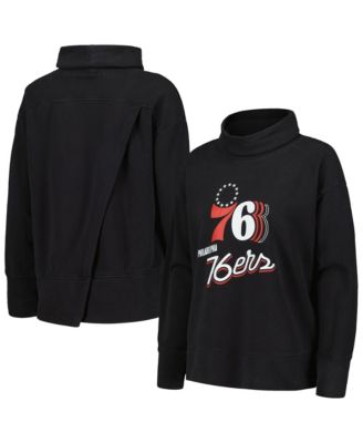 Women's Black Philadelphia 76ers Sunset Pullover Sweatshirt