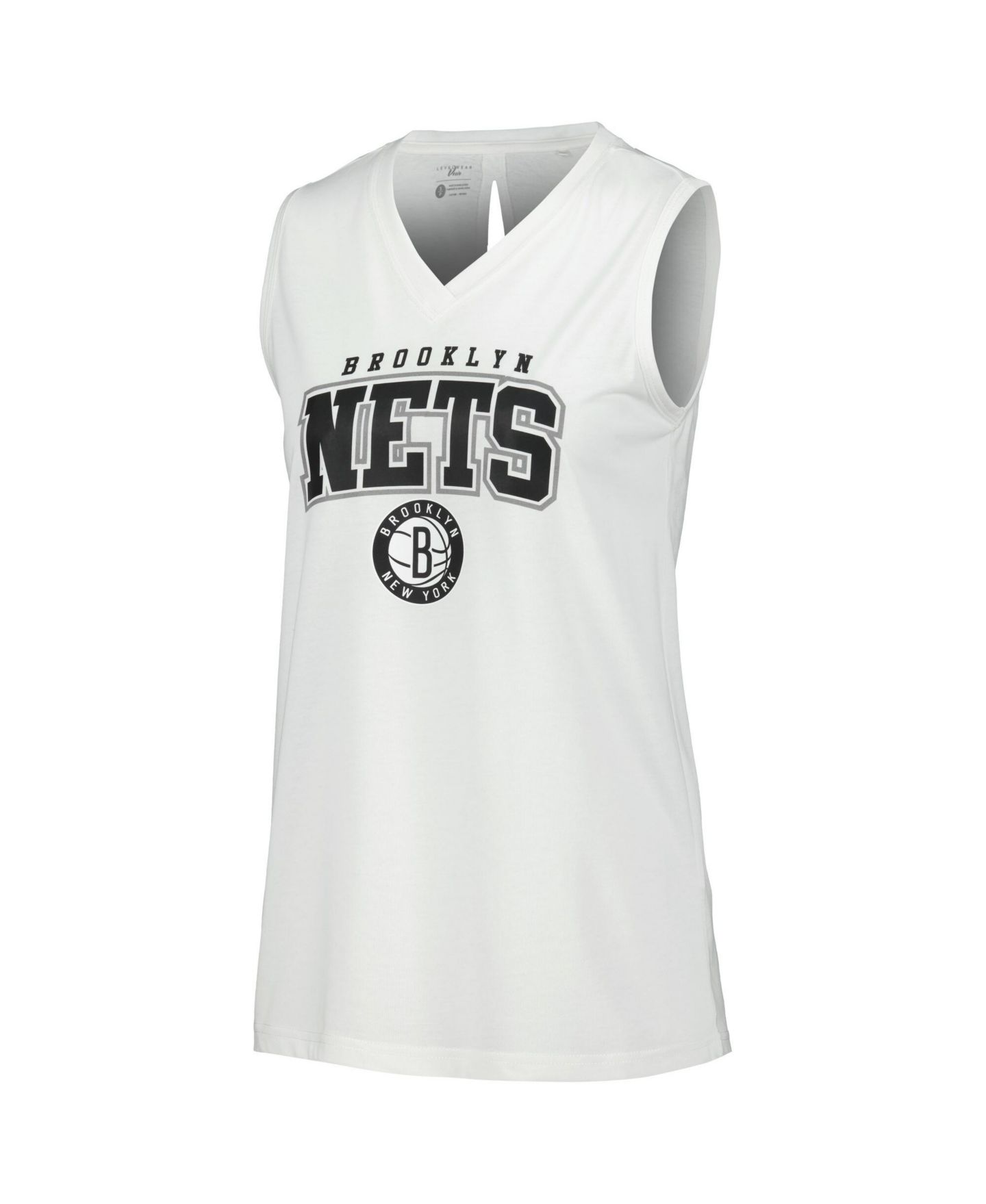 Женский топ LevelWear White Brooklyn Nets Paisley Peekaboo — фото 2