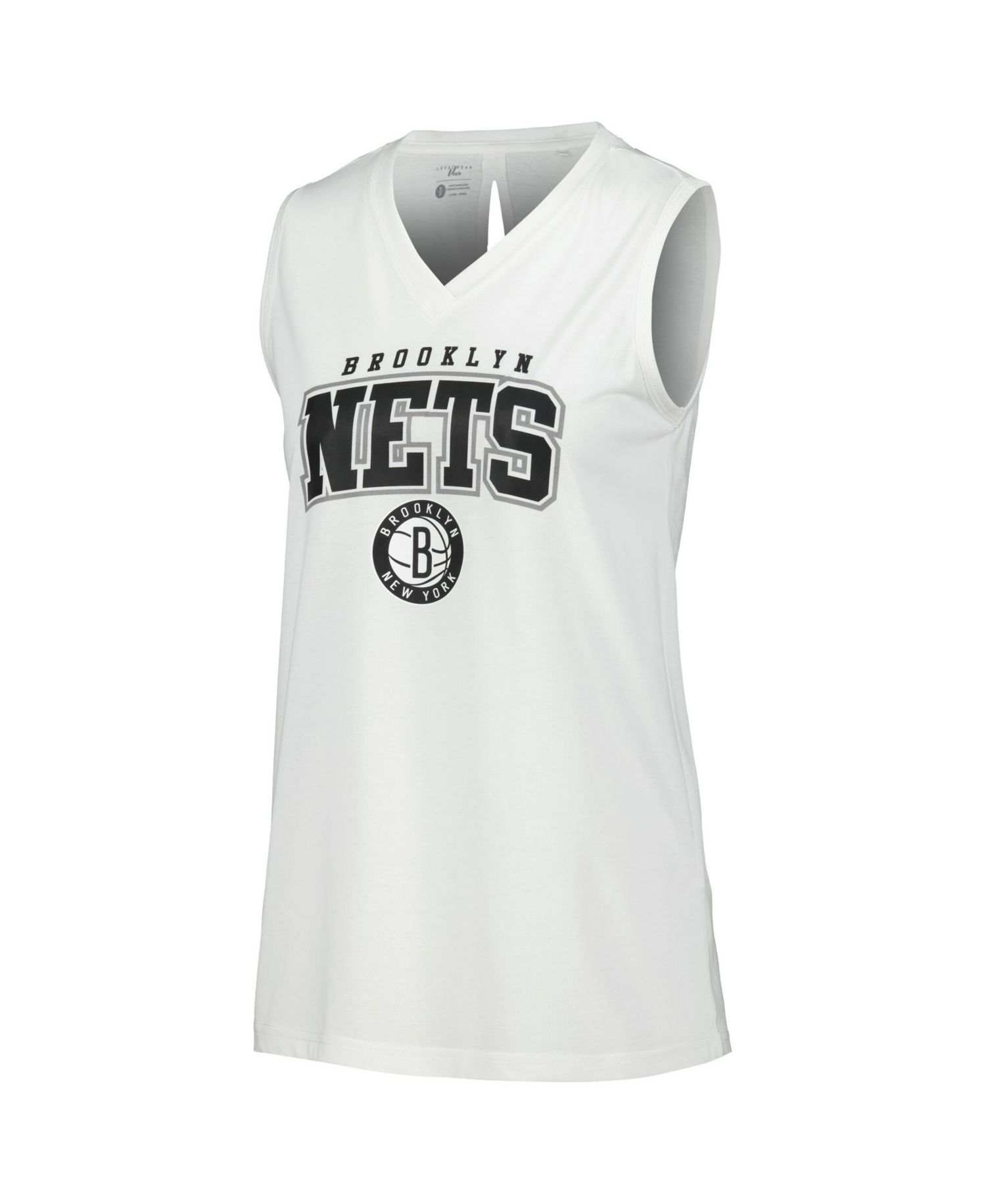 Women's White Brooklyn Nets Paisley Peekaboo Tank Top