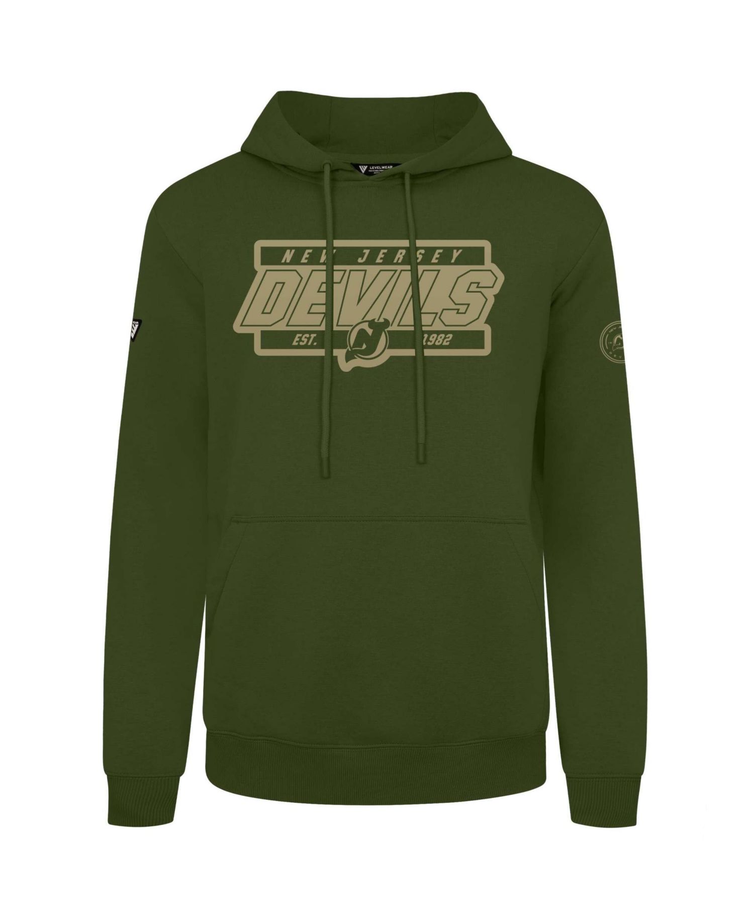 Men's Olive New Jersey Devils Podium Pullover Hoodie