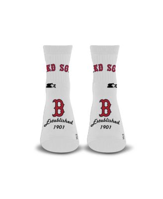 Men's and Women's White Boston Red Sox Established Stencil Quarter Socks