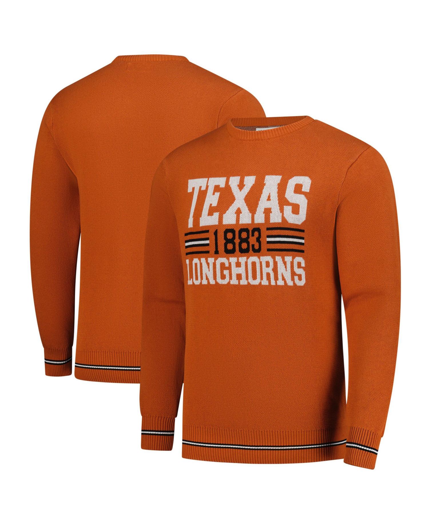 Men's and Women's Burnt Orange Texas Longhorns Renew Knit Vintage Retro Sweater