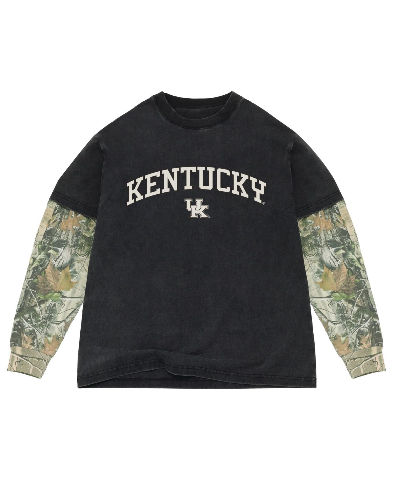 Men's Black/Camo Kentucky Wildcats Back Bay Twofer Heavyweight Long Sleeve T-Shirt
