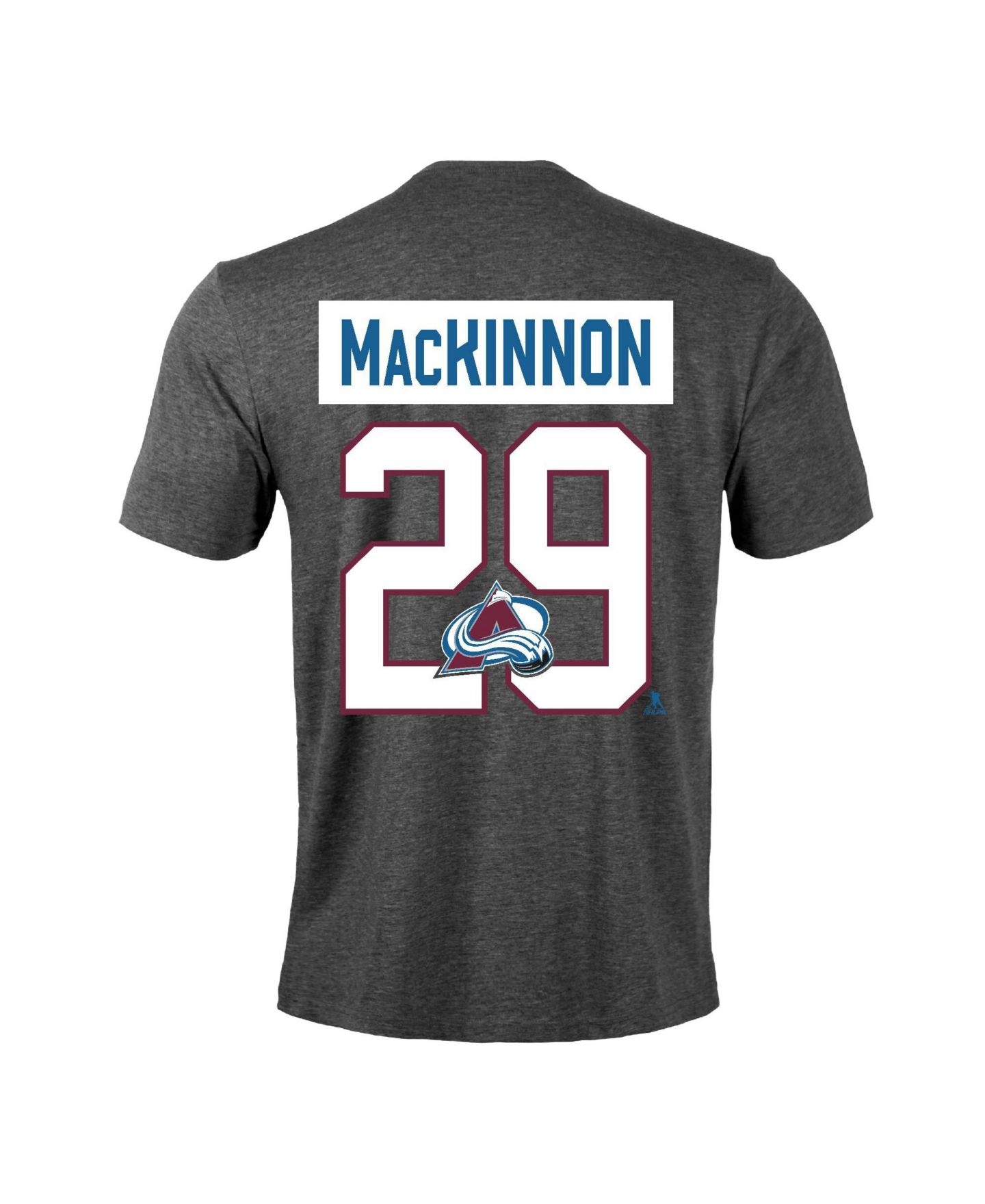 Мужская футболка LevelWear Nathan MacKinnon Gray Colorado Avalanche Richmond Name & Number — фото 3