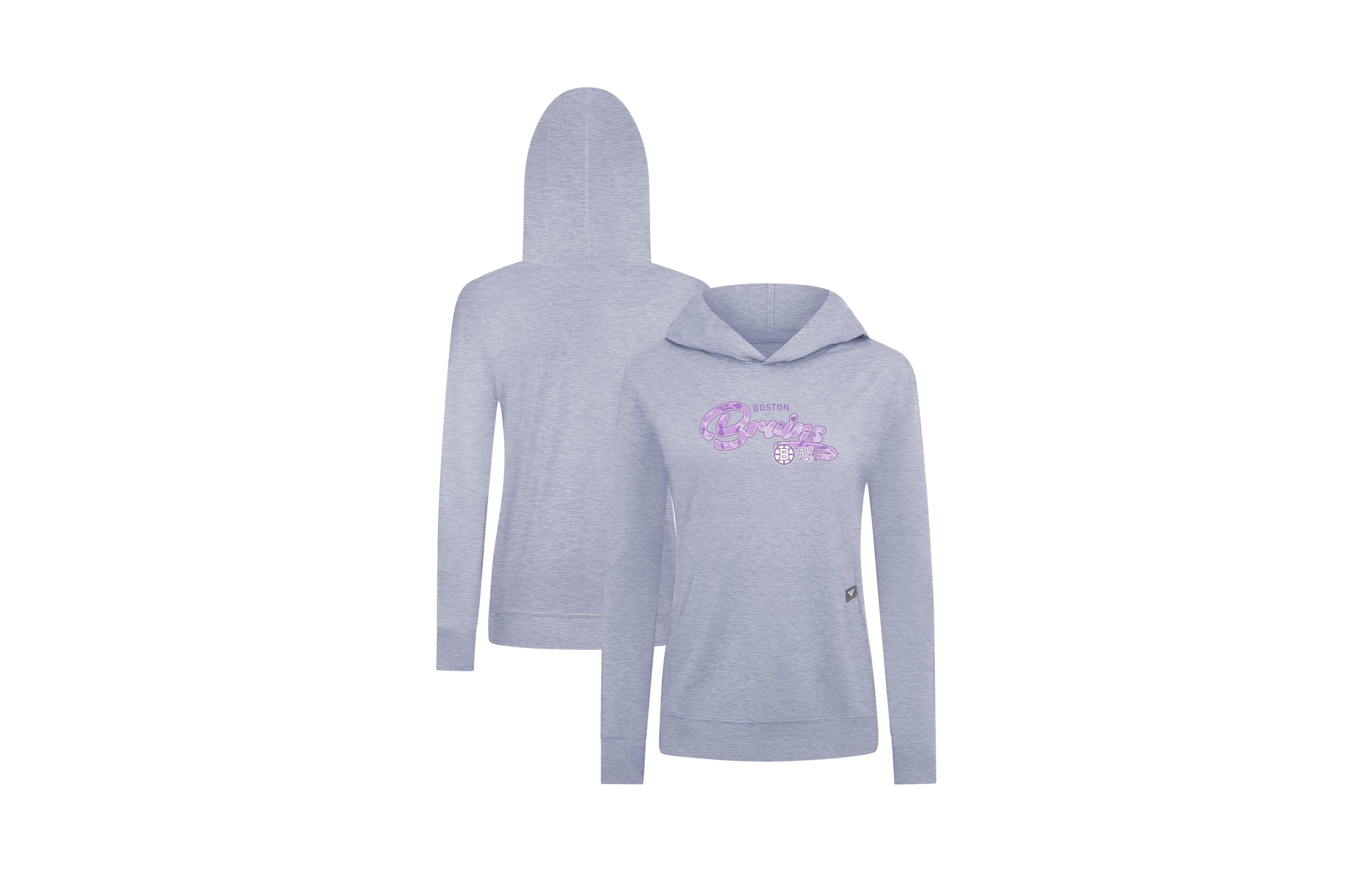 LevelWear Women's Heather Gray Boston Bruins Hockey Fights Cancer Relay Pullover Hoodie