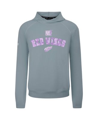 Men's Gray Detroit Red Wings Hockey Fights Cancer Mandate Tri-Blend Hoodie