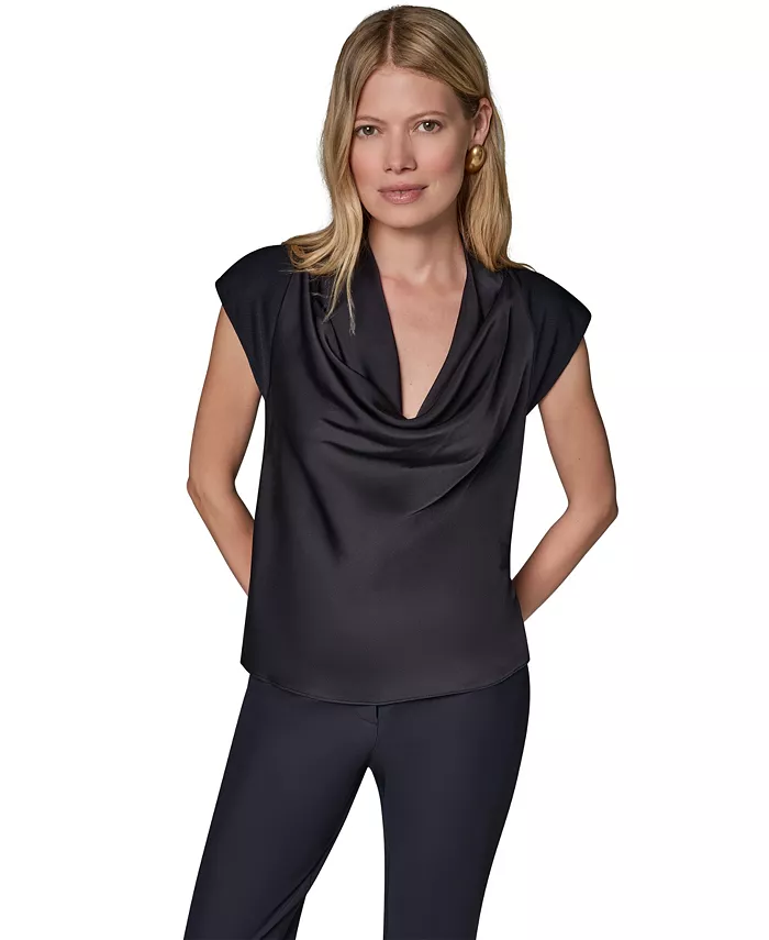 Women's Cowl-Neck Cap-Sleeve Top - thumbnail 9