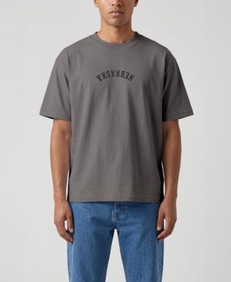 Men's Brown Nebraska Huskers Upside Down Embroidered Vintage Heavyweight T-Shirt